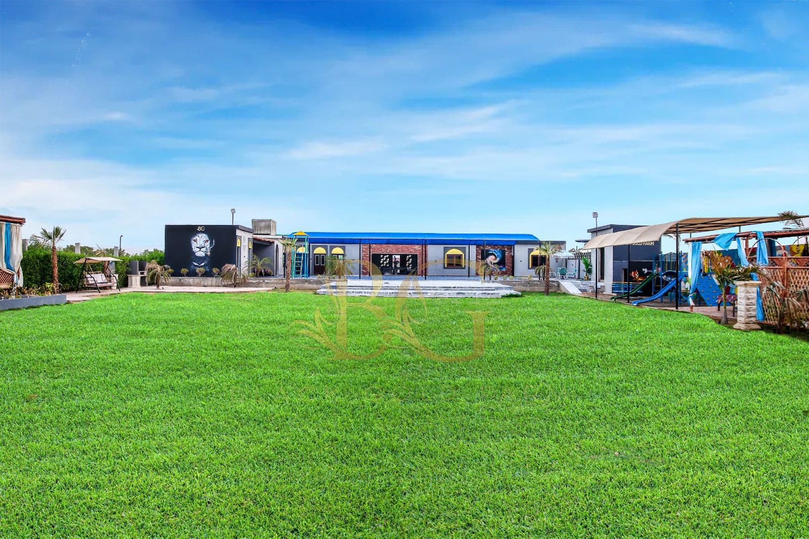 Black Gold Farmhouse luxury exterior estate view